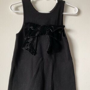 Zara Black Textured midi bow dress for girls